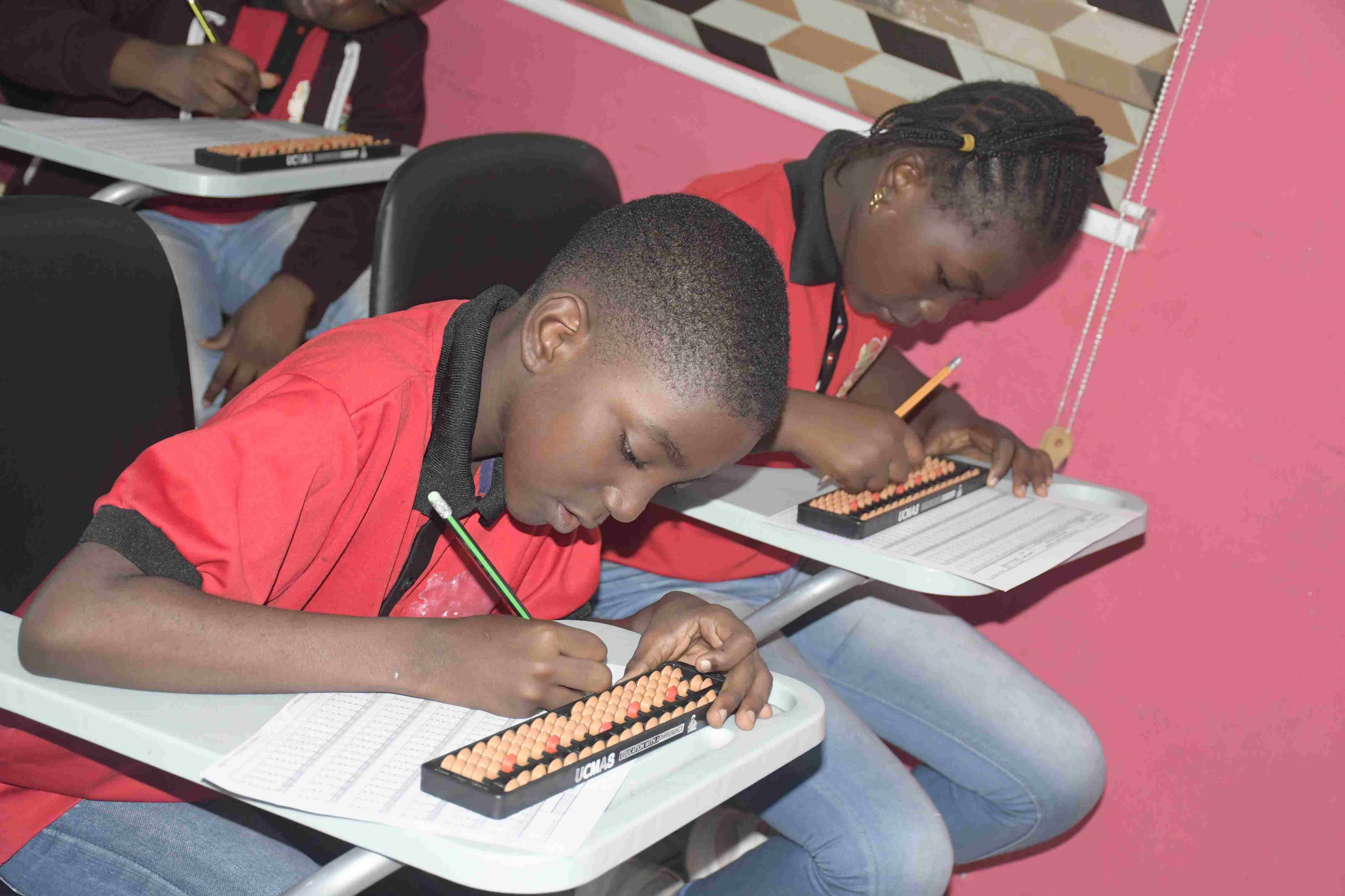 <p>UCMAS Session.&nbsp;Learners doing finger addition and subtraction without the use of calculator.</p>