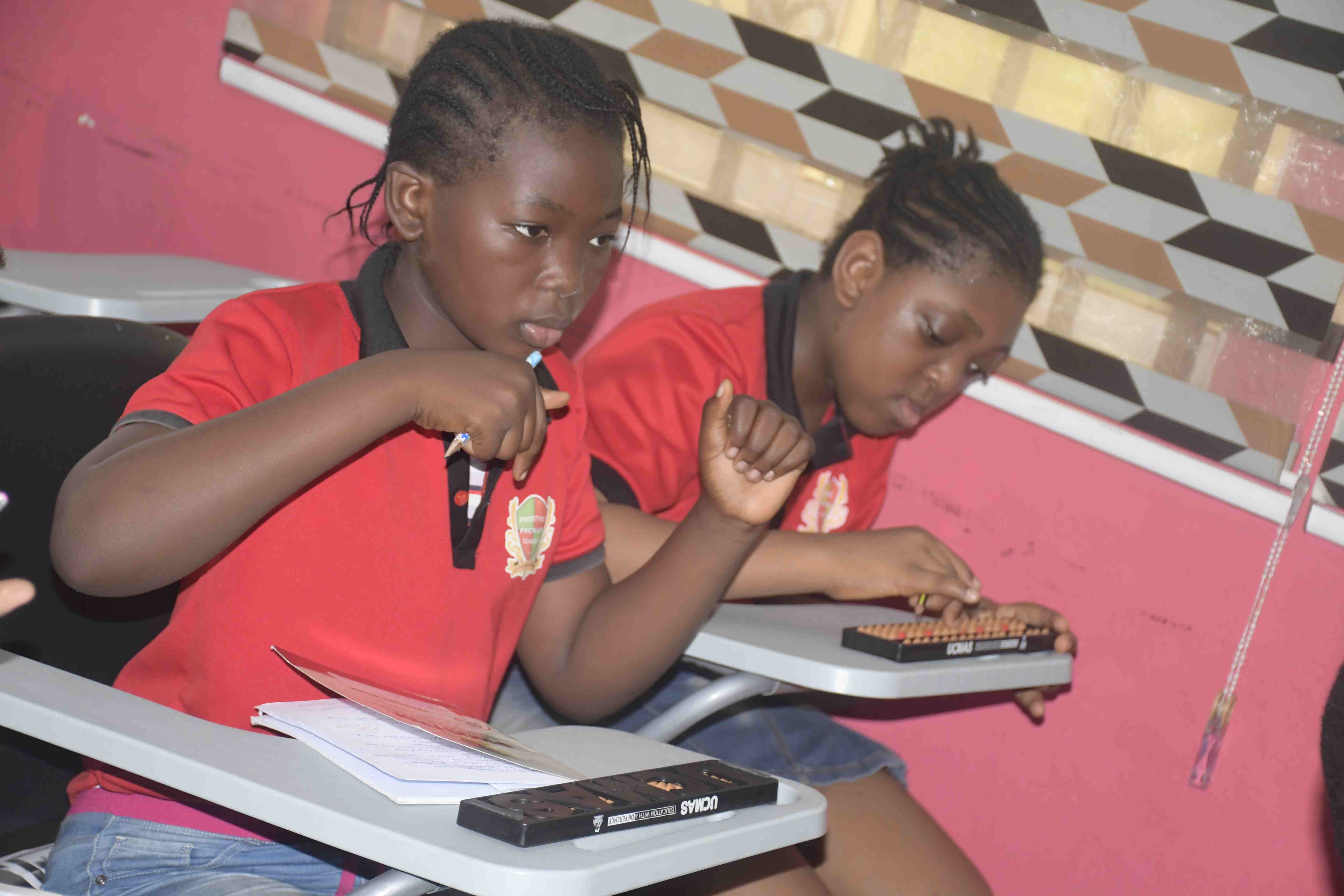 <p>UCMAS Session.&nbsp;Learners doing finger addition and subtraction without the use of calculator.</p>