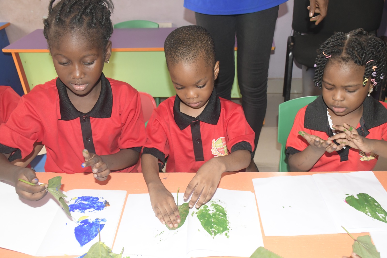 <p>LEAF PRINTING BY NURSERY ONE LEARNERS</p>